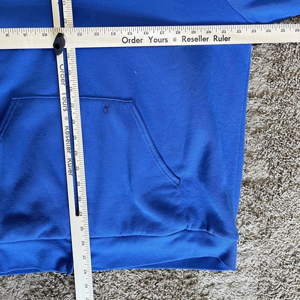 Muleskins Hoodie Mens XL Blue Full Zip Thermal Waffle Lined Made USA Sweatshirt - Picture 5 of 5
